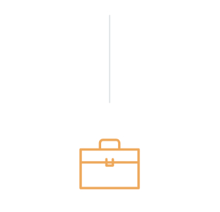 Ein minimalistisches Icon einer Aktentasche in hellem Braun – symbolisiert die abgeschlossene Firmengründung, Professionalität und den Start in den Geschäftsalltag.